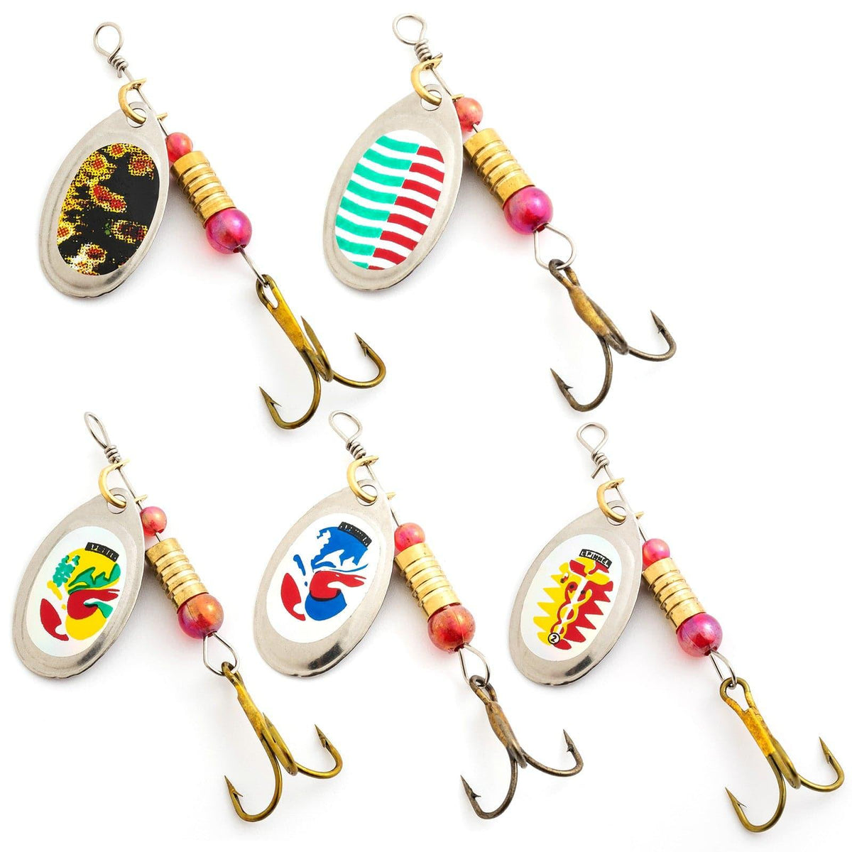 Dr.Fish 12pcs Inline Spinner Lures Kit - N2 - Dr.Fish Tackles