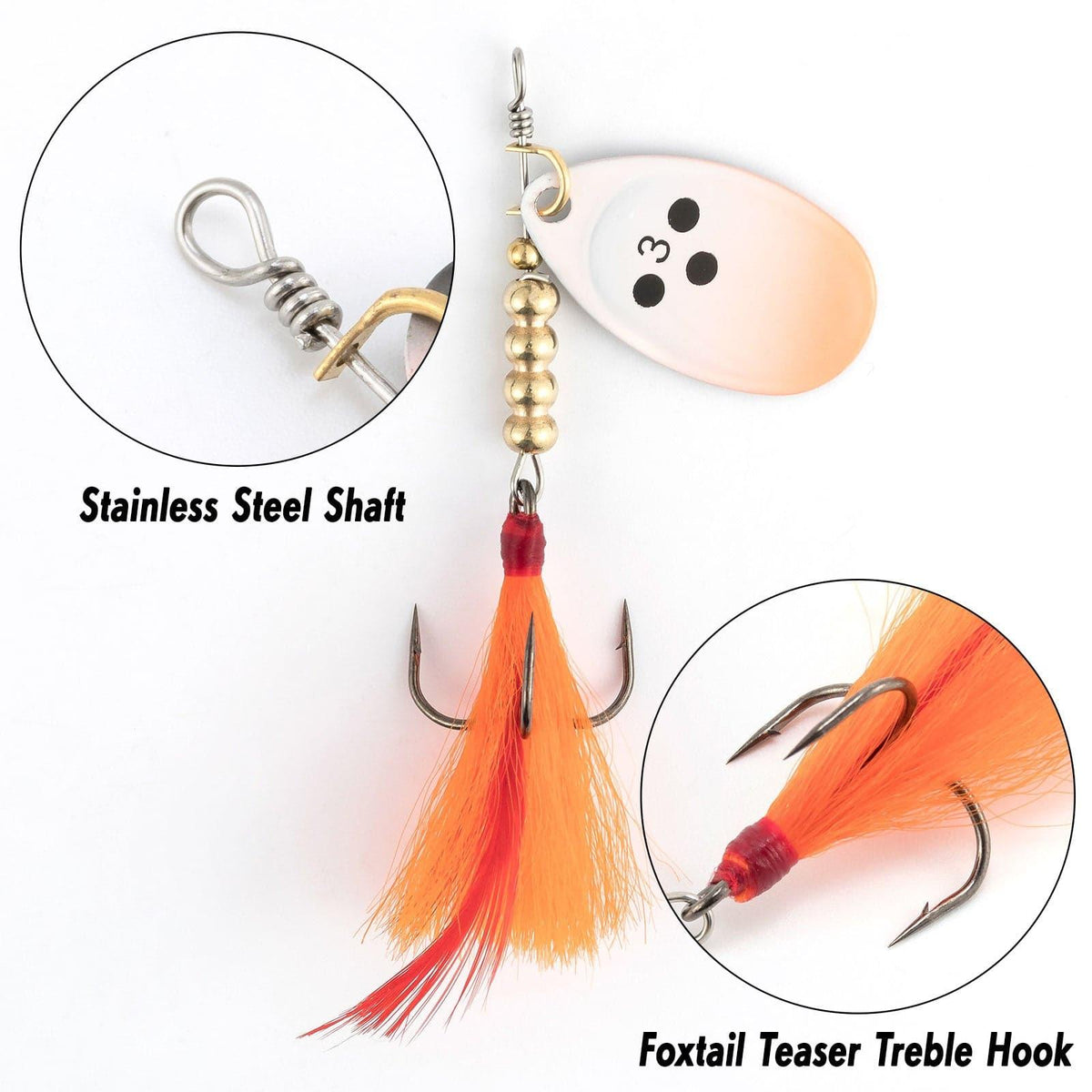 Dr.Fish 10pcs Foxtail Teaser Spinners Lures Kit - Dr.Fish Tackles
