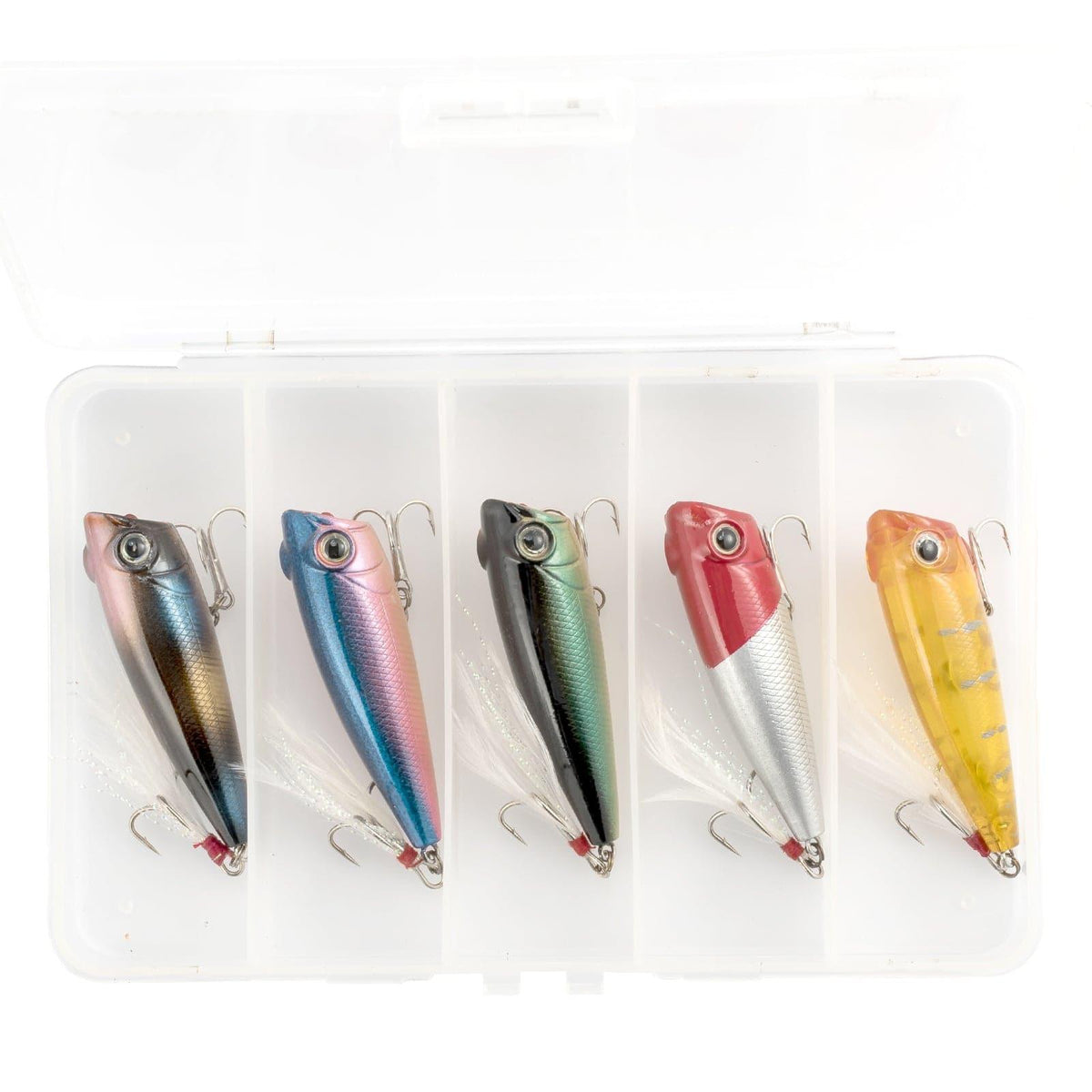Dr.FisH 5pcs Topwater Popper Lures Kit - Dr.Fish Tackles