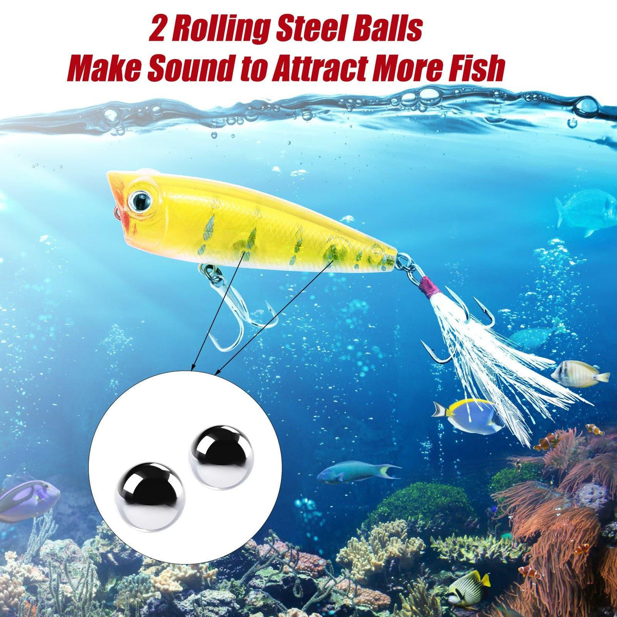 Dr.FisH 5pcs Topwater Popper Lures Kit - Dr.Fish Tackles