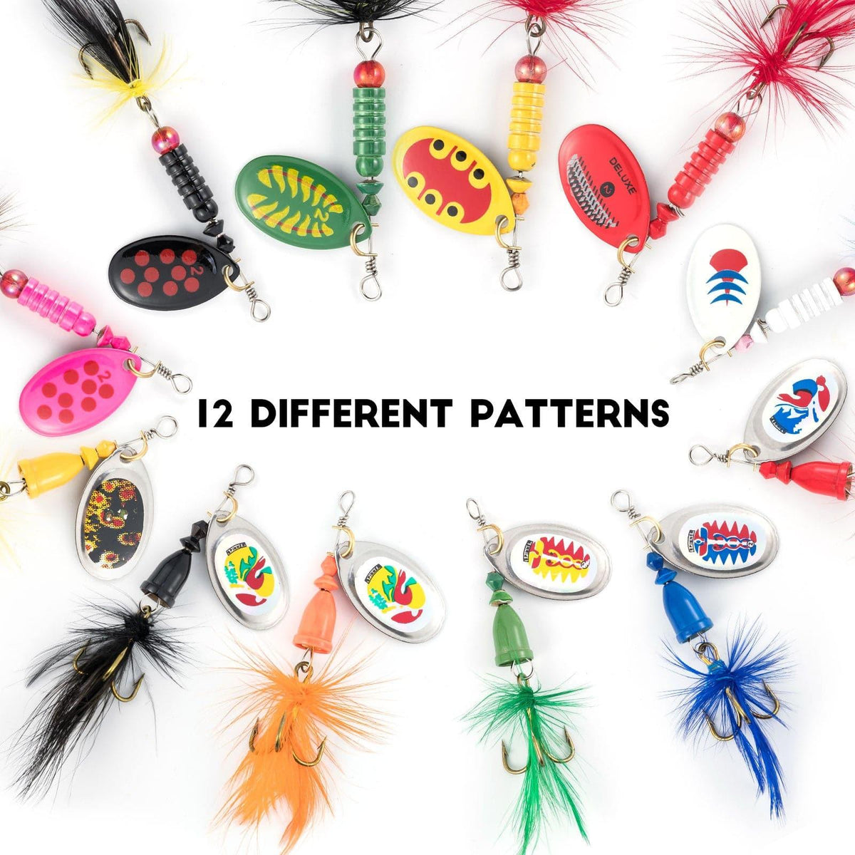 Dr.Fish 6/12pcs Roostertail Spinners Set - Dr.Fish Tackles