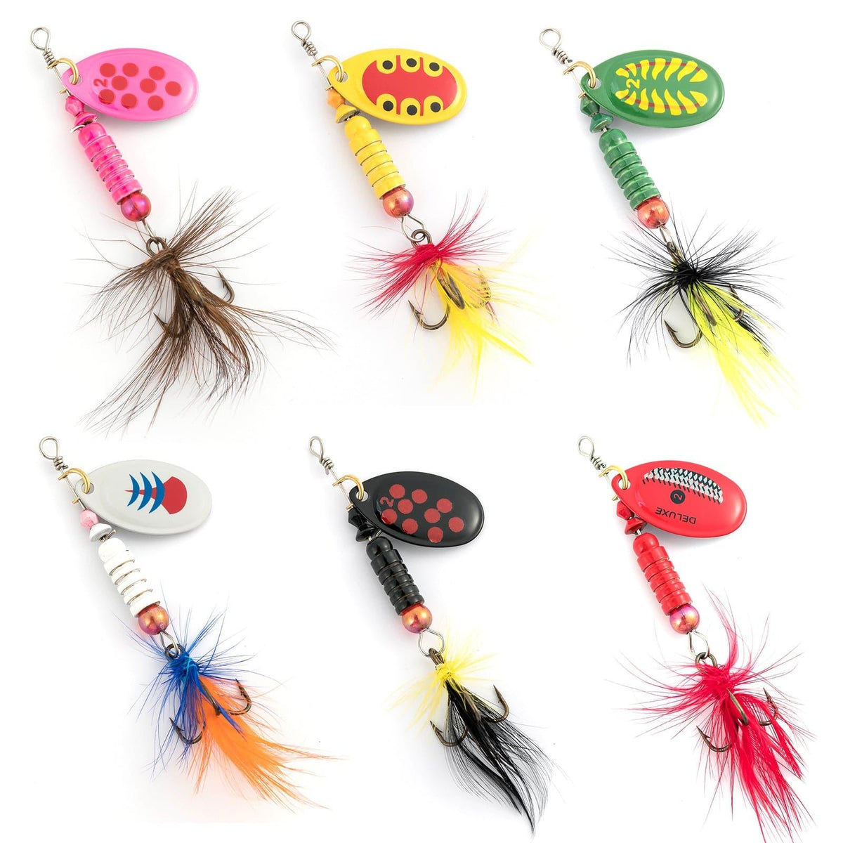 Dr.Fish 6/12pcs Roostertail Spinners Set - Dr.Fish Tackles