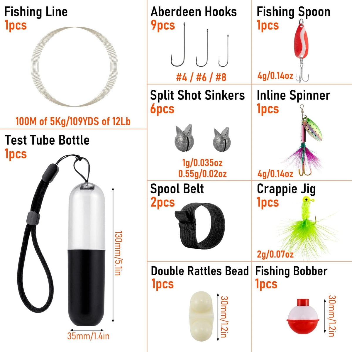 Dr.Fish 25pcs Pocket Reel Survival Fishing Kit - Dr.Fish Tackles