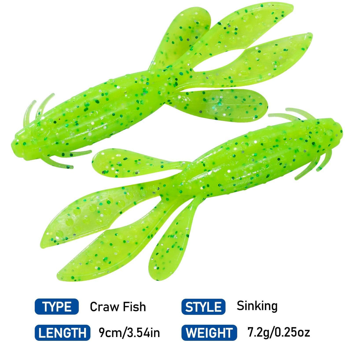 Dr.Fish Sinking Soft Crawfish Flapper 3.54'' - Dr.Fish Tackles