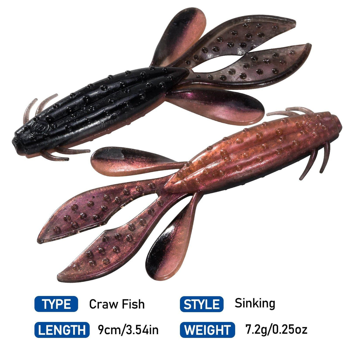 Dr.Fish Sinking Soft Crawfish Flapper 3.54'' - Dr.Fish Tackles