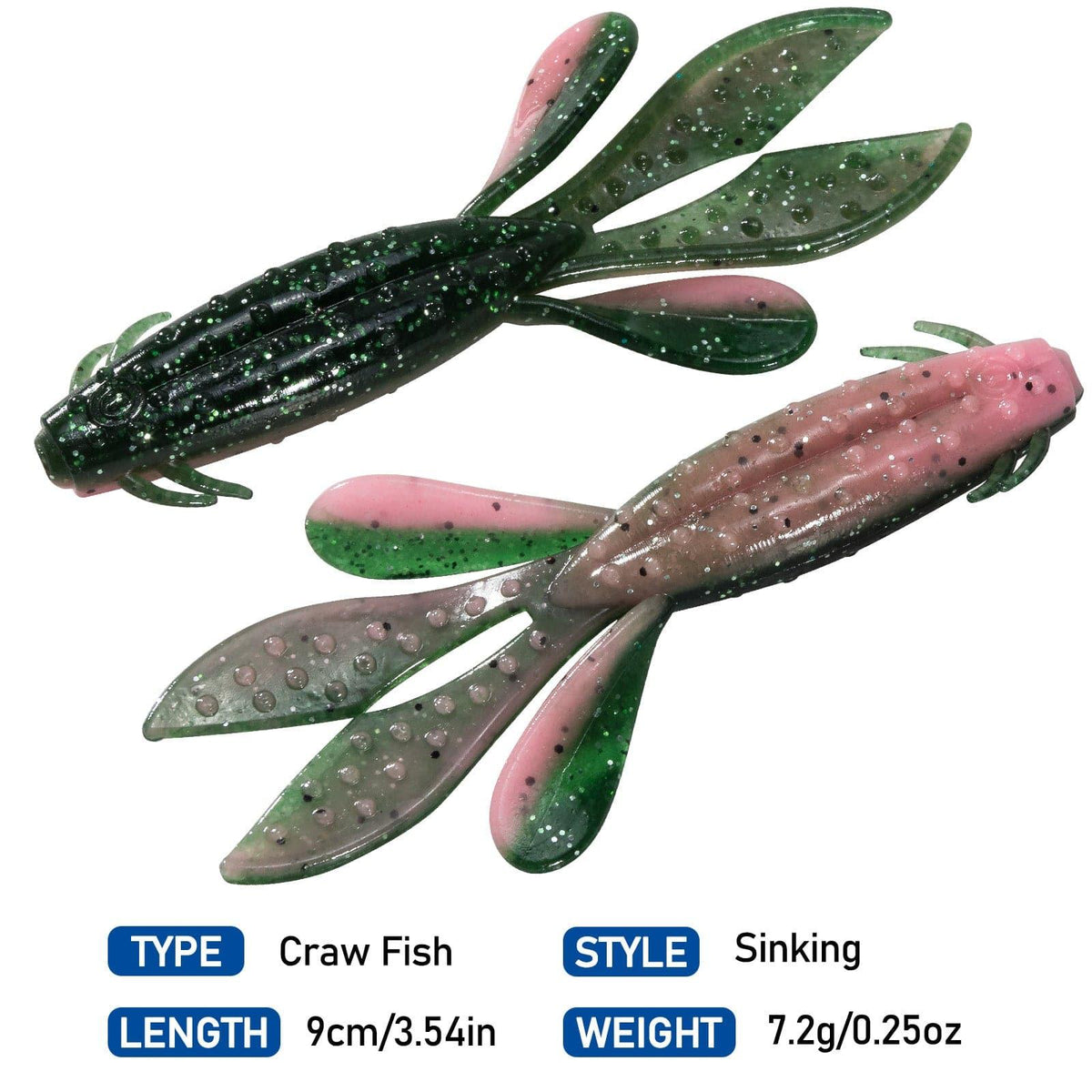 Dr.Fish Sinking Soft Crawfish Flapper 3.54'' - Dr.Fish Tackles