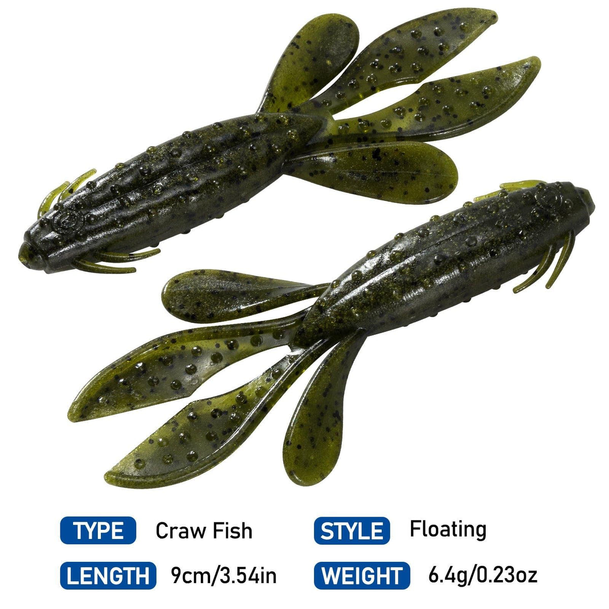 Dr.Fish Sinking Soft Crawfish Flapper 3.54'' - Dr.Fish Tackles