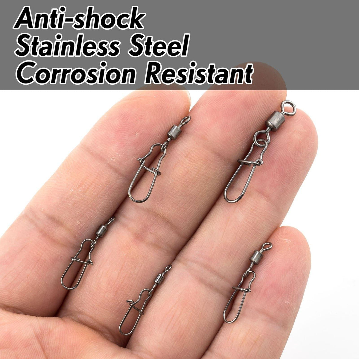 Dr.Fish 100pcs Rolling Swivels with Duolock Snaps Kit - Dr.Fish Tackles
