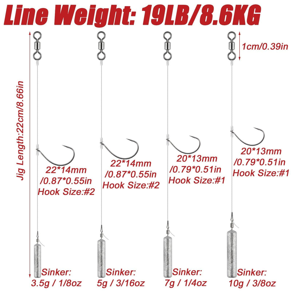 Dr.Fish 10pcs Ready Tied Drop Shot Rigs - Dr.Fish Tackles