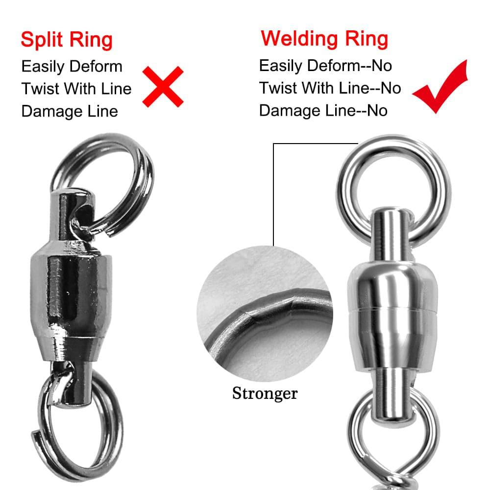 Dr.Fish Stainless Steel Ball Bearing Swivels with Coastlock Snap 45-440lb - Dr.Fish Tackles
