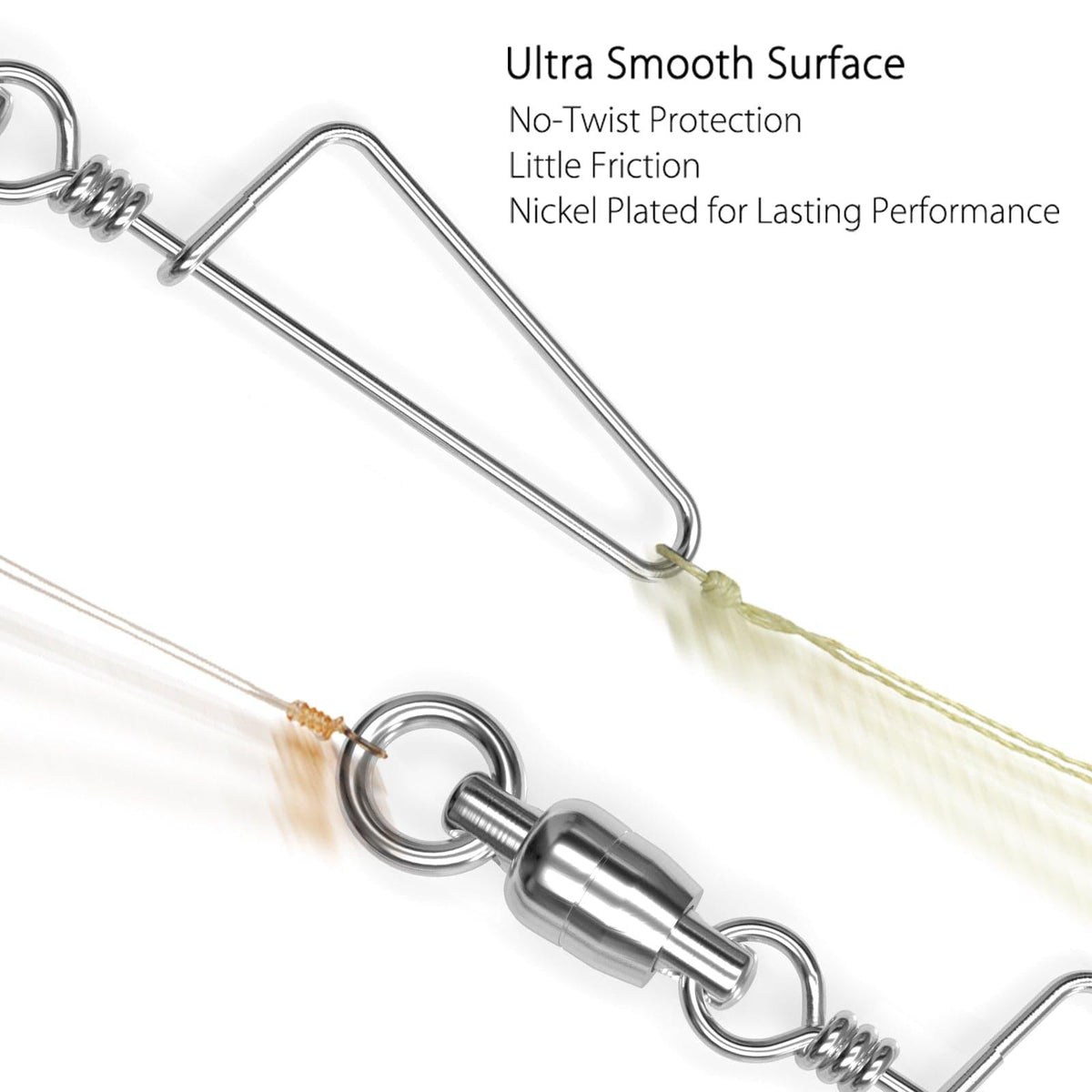 Dr.Fish Stainless Steel Ball Bearing Swivels with Coastlock Snap 45-440lb - Dr.Fish Tackles
