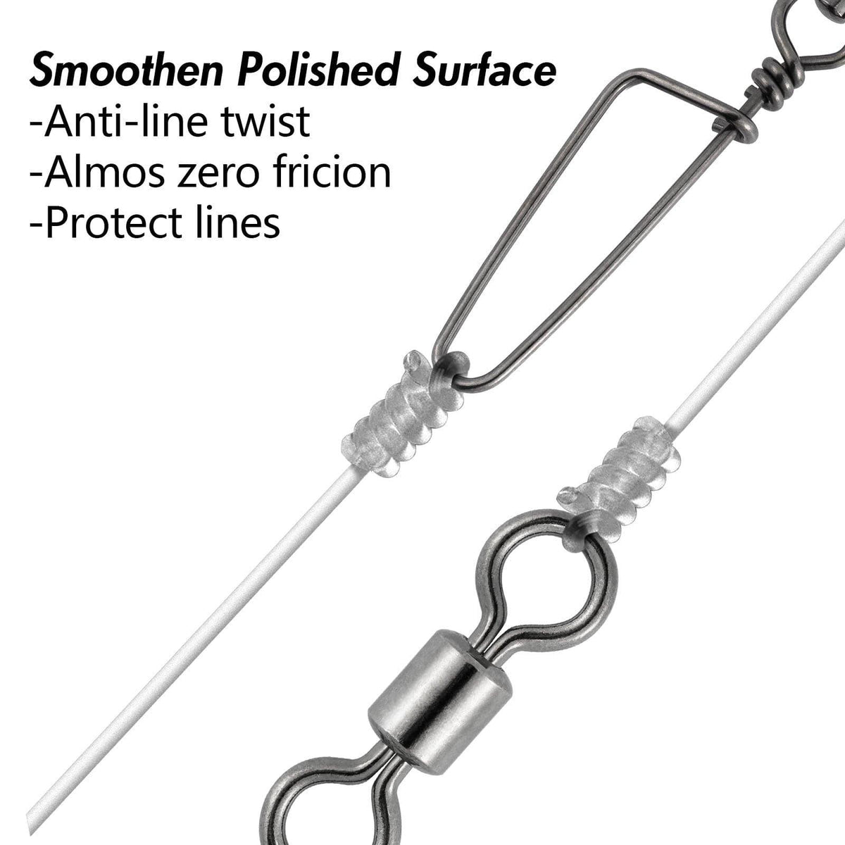 Dr.Fish 30pcs Rolling Swivels with Coastlock Snaps 18-198lb - Dr.Fish Tackles