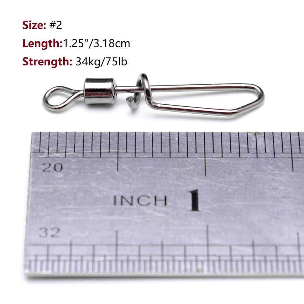 Dr.Fish 20pcs Rolling Swivel with T Shape Snap 40-75lb - Dr.Fish Tackles